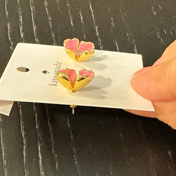 NWT Kate Spade Freshly Picked Flower Stud Earrings, Pink NEW floral - Picture 4 of 5